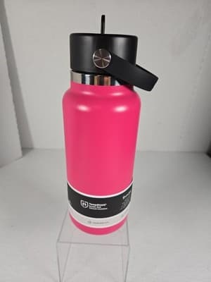 Hydro Flask 32oz Water Bottle Wide Mouth Flex Cap & Straw Lid "Zinnia" NEW - Thumbnail 4
