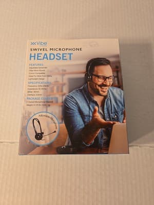 Vibe Headset 3.5 Compatible Clear Mono Sound Swivel Microphone Brand New In Box - Image 1