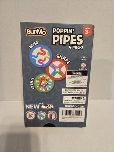 BunMo Pop Tubes 4pack Poppin Pipes Sensory Toys Fine Motor Skills Toddler Fidget - Thumbnail 2