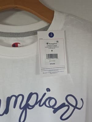 Champion Men's Short Sleeve T-Shirt WHITE SIZE M NWT - Thumbnail 3
