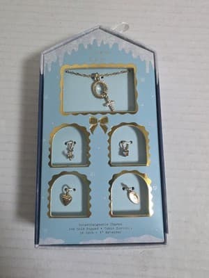 A New Day 14K Gold Dipped Interchangeable Charm Necklace Set Cubic Zirconia 16in - Image 1