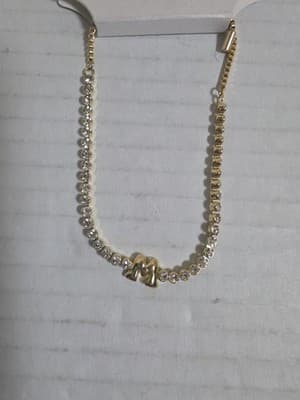 Sugarfix By Baublebar Gold Color Initial Bracelet "M" CZ Nickel Free - Thumbnail 2