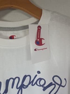 Champion Men's Short Sleeve T-Shirt WHITE SIZE M NWT - Thumbnail 4