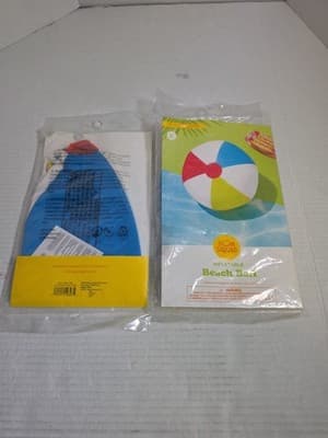 (2) Sun Squad Multicolor Inflatable Beach Balls 14" Diameter - Thumbnail 3