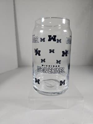 Michigan Wolverines 16oz Glass Can 2pk - Thumbnail 6
