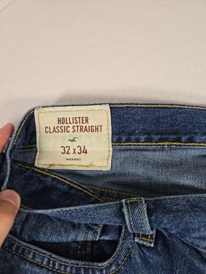 Hollister Jeans Men 32x34 Classic Straight Leg Cotton - Thumbnail 9