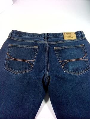 The Hollister Straight Slim Jeans Men's 34x34 Dark Wash buttonfly - Thumbnail 10