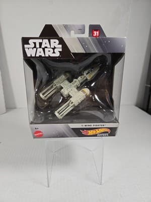 Star Wars Hot Wheels Starship #31 Y-WING FIGHTER Die-Cast with Stand HTF - Image 1