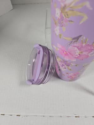Rosa Beaux Purple Floral 40oz Stainless Steel Insulated Tumbler NEW - Thumbnail 7