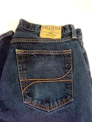 The Hollister Straight Slim Jeans Men's 34x34 Dark Wash buttonfly - Thumbnail 2