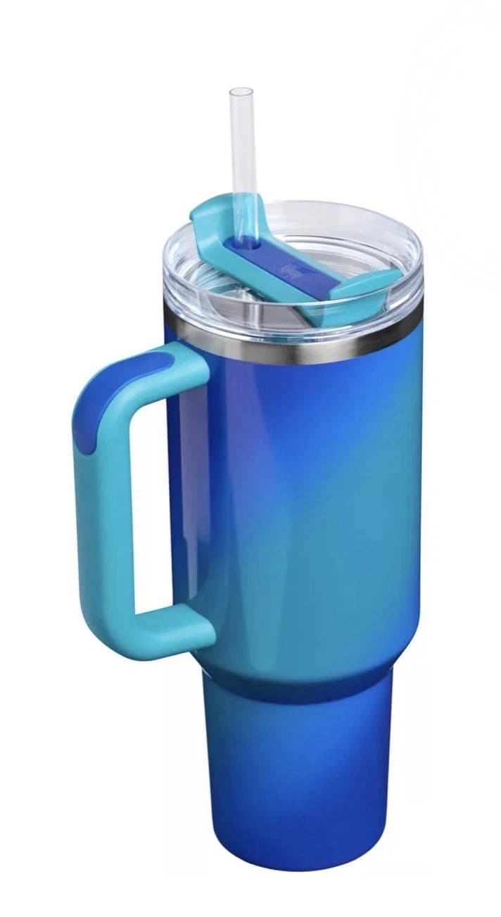 STANLEY X 40oz Quencher H2.0 FlowState Tumbler SEA GLASS AURA - Ltd Ed NEW - Thumbnail 2