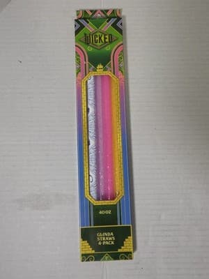 Wicked CharCharms Glinda 40 oz Straws 4-pack for Tumblers Limited Edition RARE - Image 1
