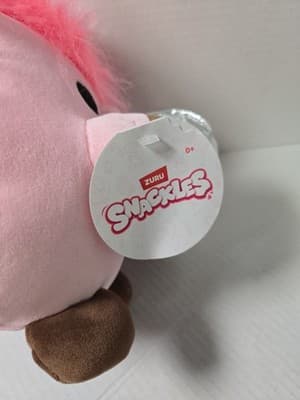 Snackles Ross the Pink Highland Cow & Strawberry Milk Plush 8" Series 3 NWT - Thumbnail 3