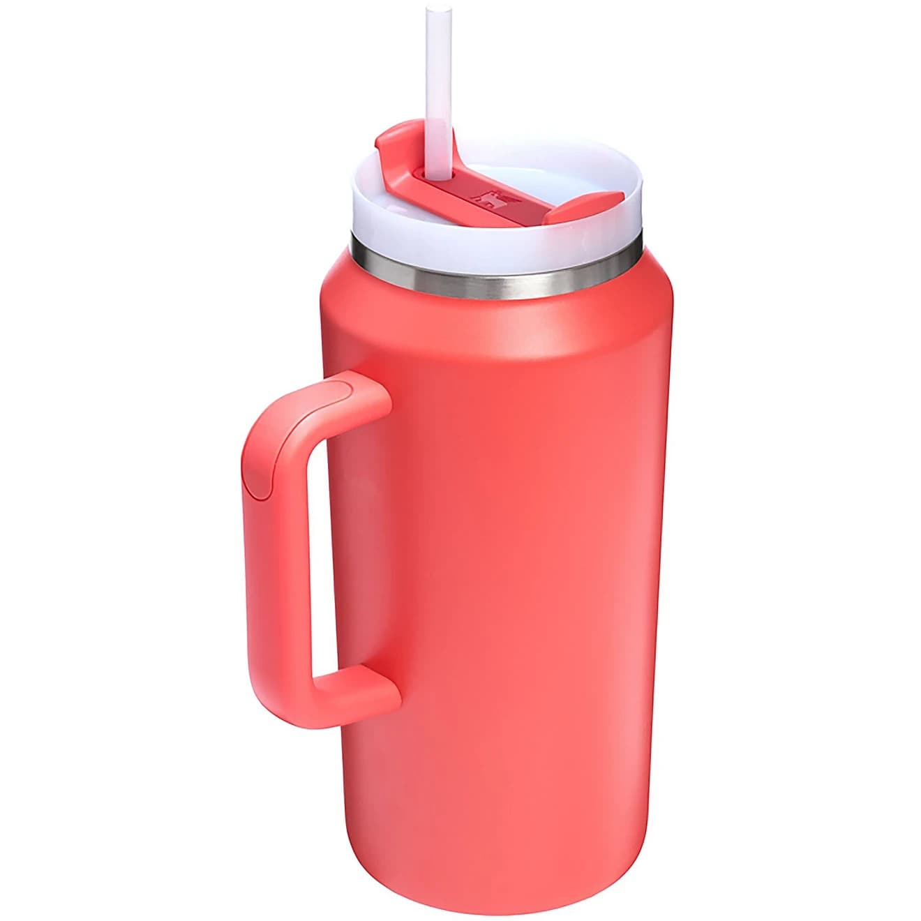 Stanley 64 oz Stainless Steel H2.0Flowstate Quencher Tumbler Hot Coral🏕️🗺️☀️💧 - Thumbnail 2