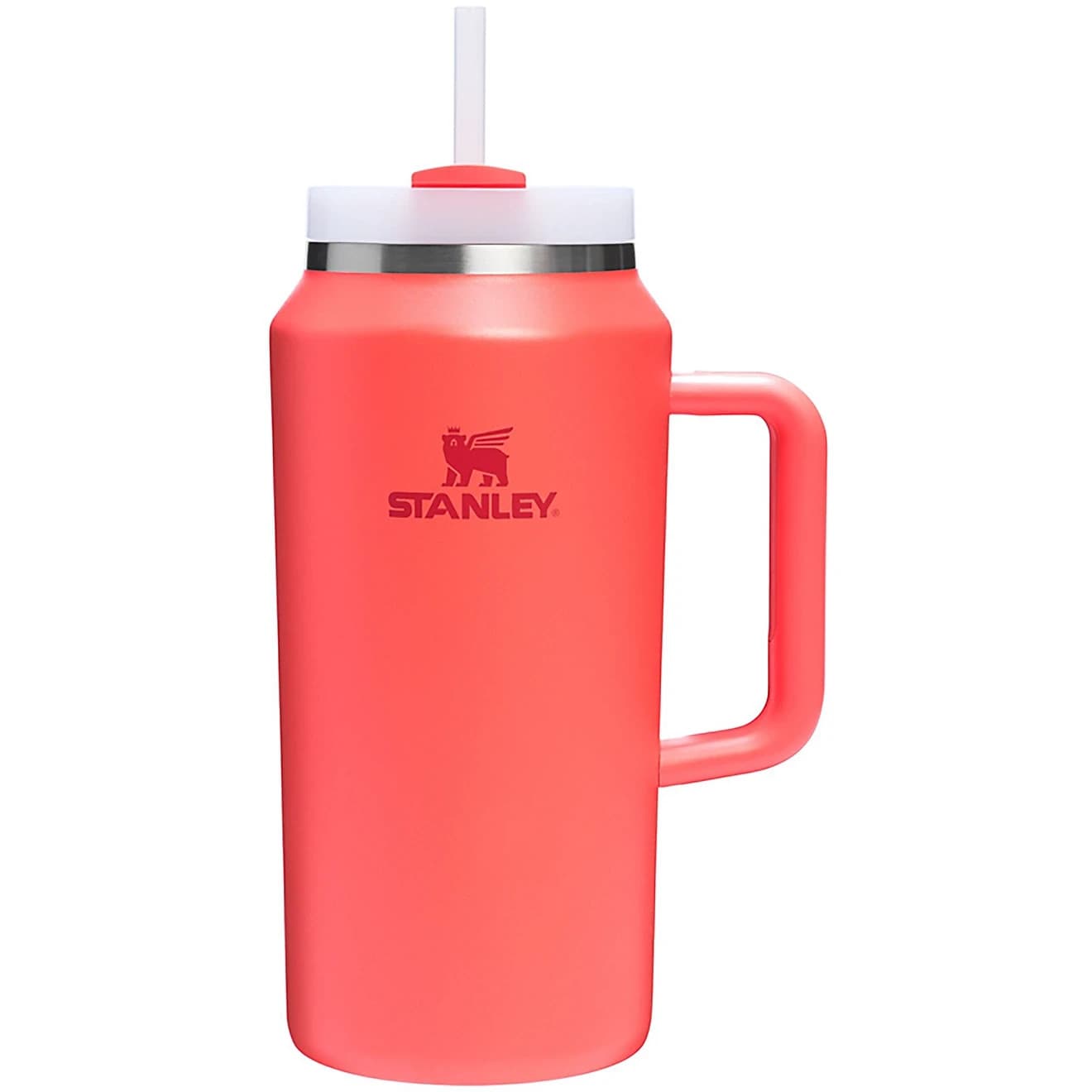 Stanley 64 oz Stainless Steel H2.0Flowstate Quencher Tumbler Hot Coral🏕️🗺️☀️💧
