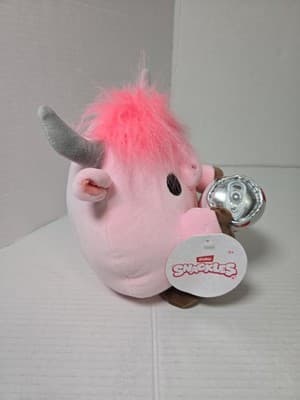 Snackles Ross the Pink Highland Cow & Strawberry Milk Plush 8" Series 3 NWT - Thumbnail 2
