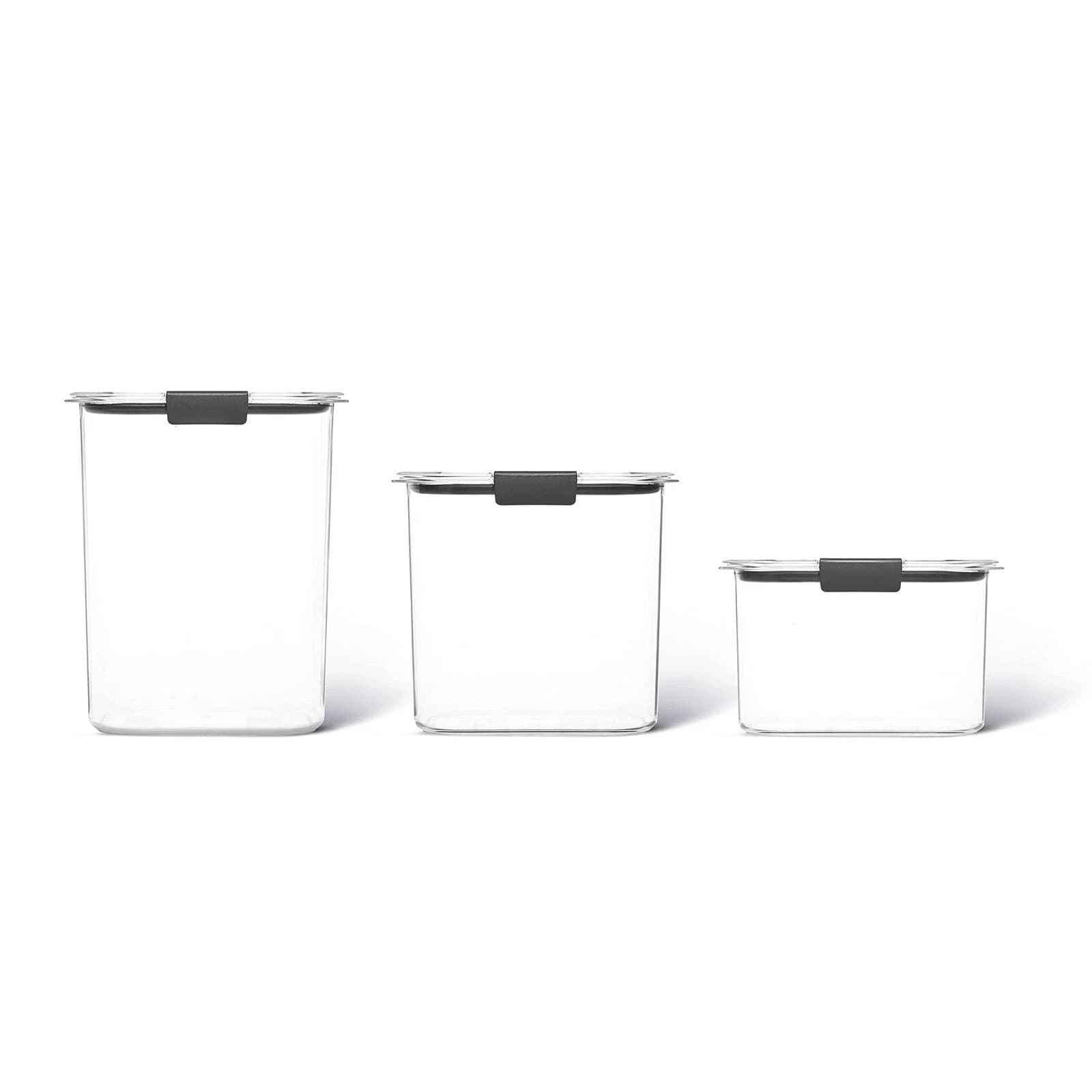 Rubbermaid Brilliance Plastic Food Storage Pantry Baking Set, 3 Containers wi... - Thumbnail 2