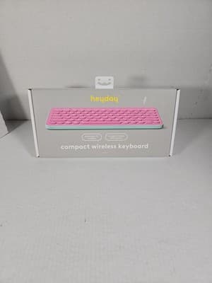Heyday Pink Bluetooth Wireless Keyboard Windows Mac PC Laptop Silent Typing New - Image 1
