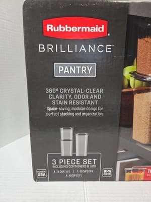 Rubbermaid Brilliance Plastic Food Storage Pantry Baking Set, 3 Containers wi... - Thumbnail 5