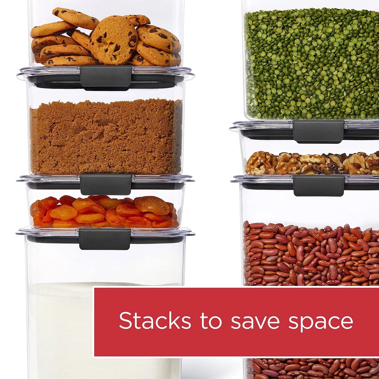 Rubbermaid Brilliance Plastic Food Storage Pantry Baking Set, 3 Containers wi... - Thumbnail 4