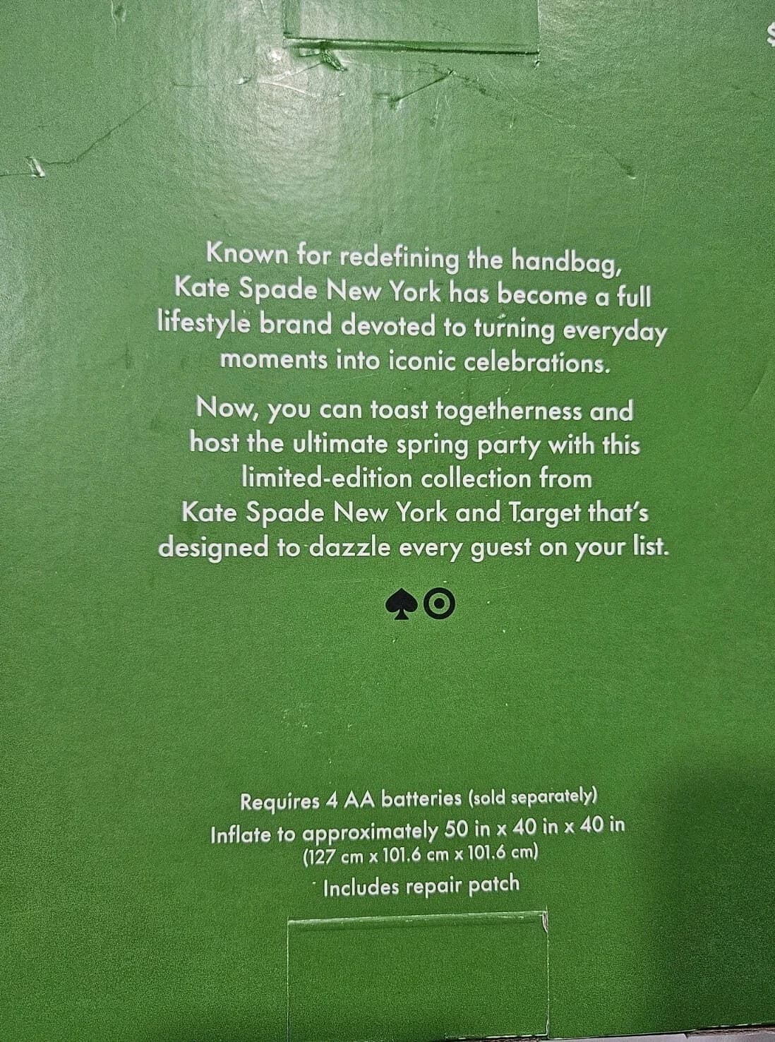 Kate Spade New York X Target Strawberry Light Up Inflatable Decor 50" x 40" New - Thumbnail 2