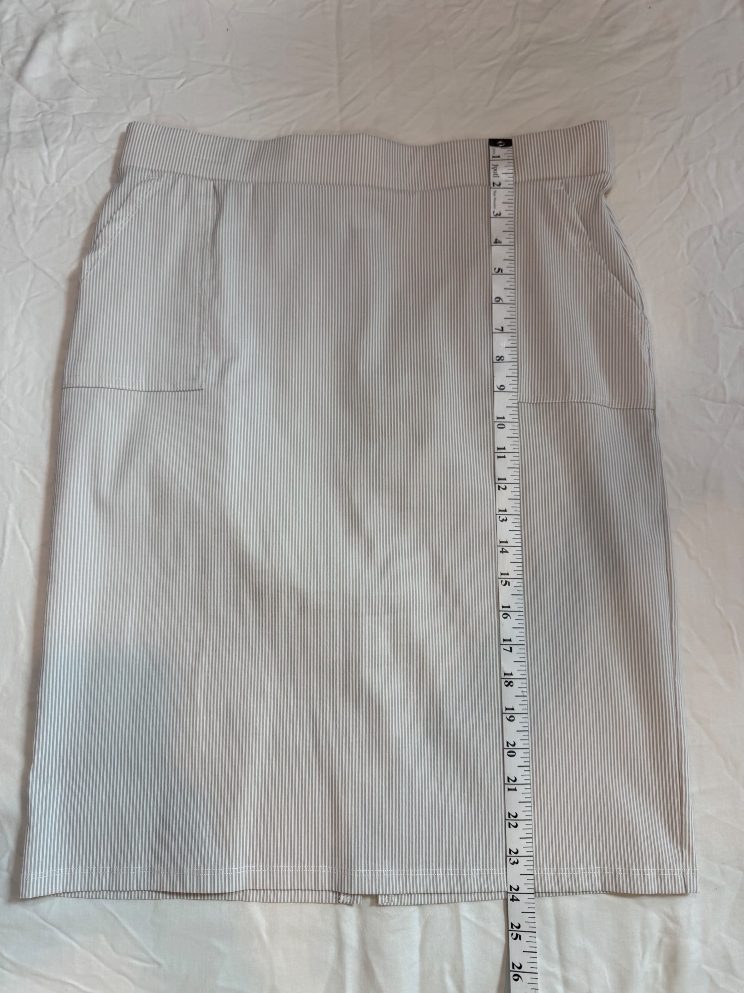 Striped Pencil Skirt with Pockets - Large