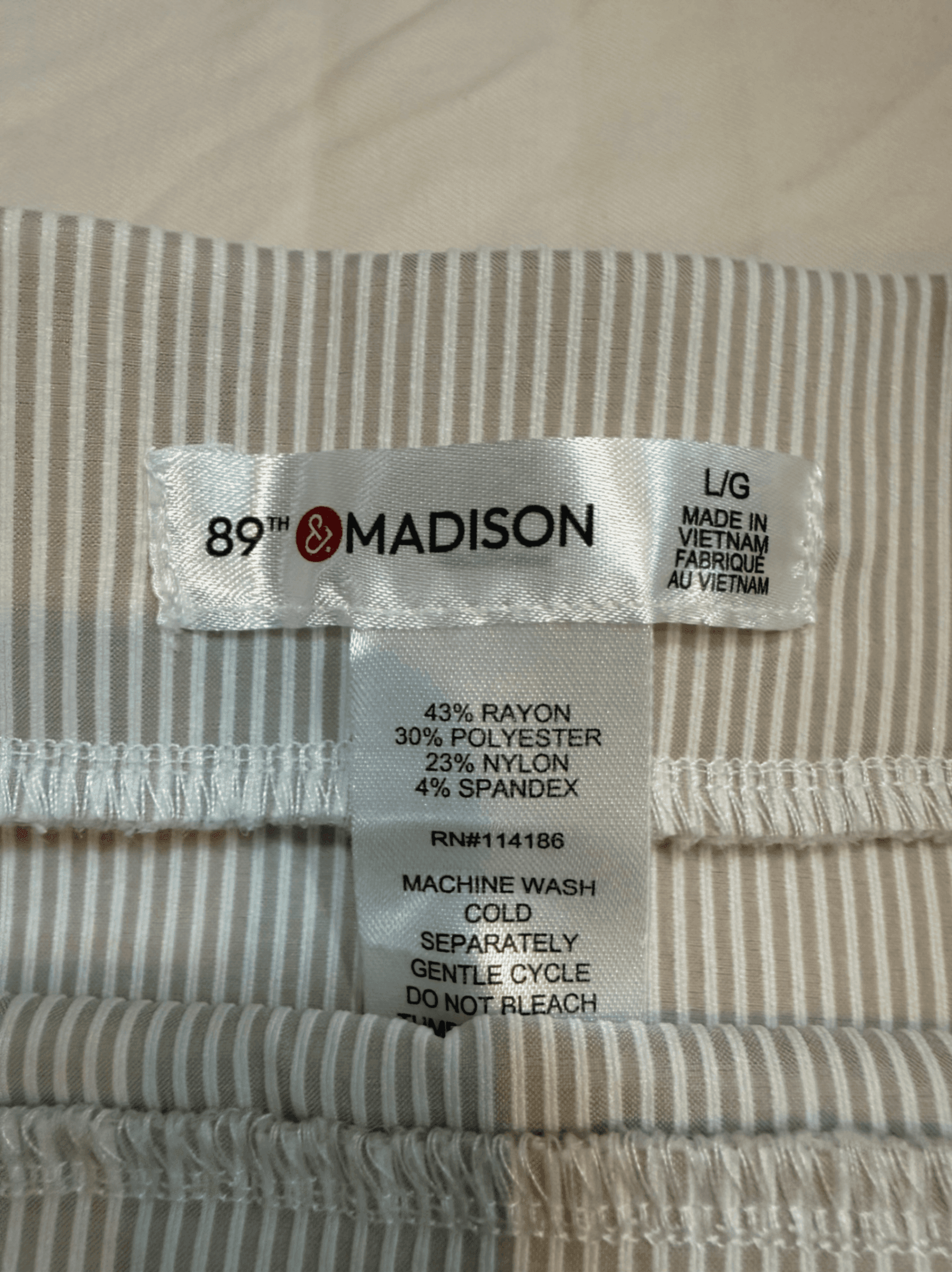 Striped Pencil Skirt with Pockets - Large - Thumbnail 2