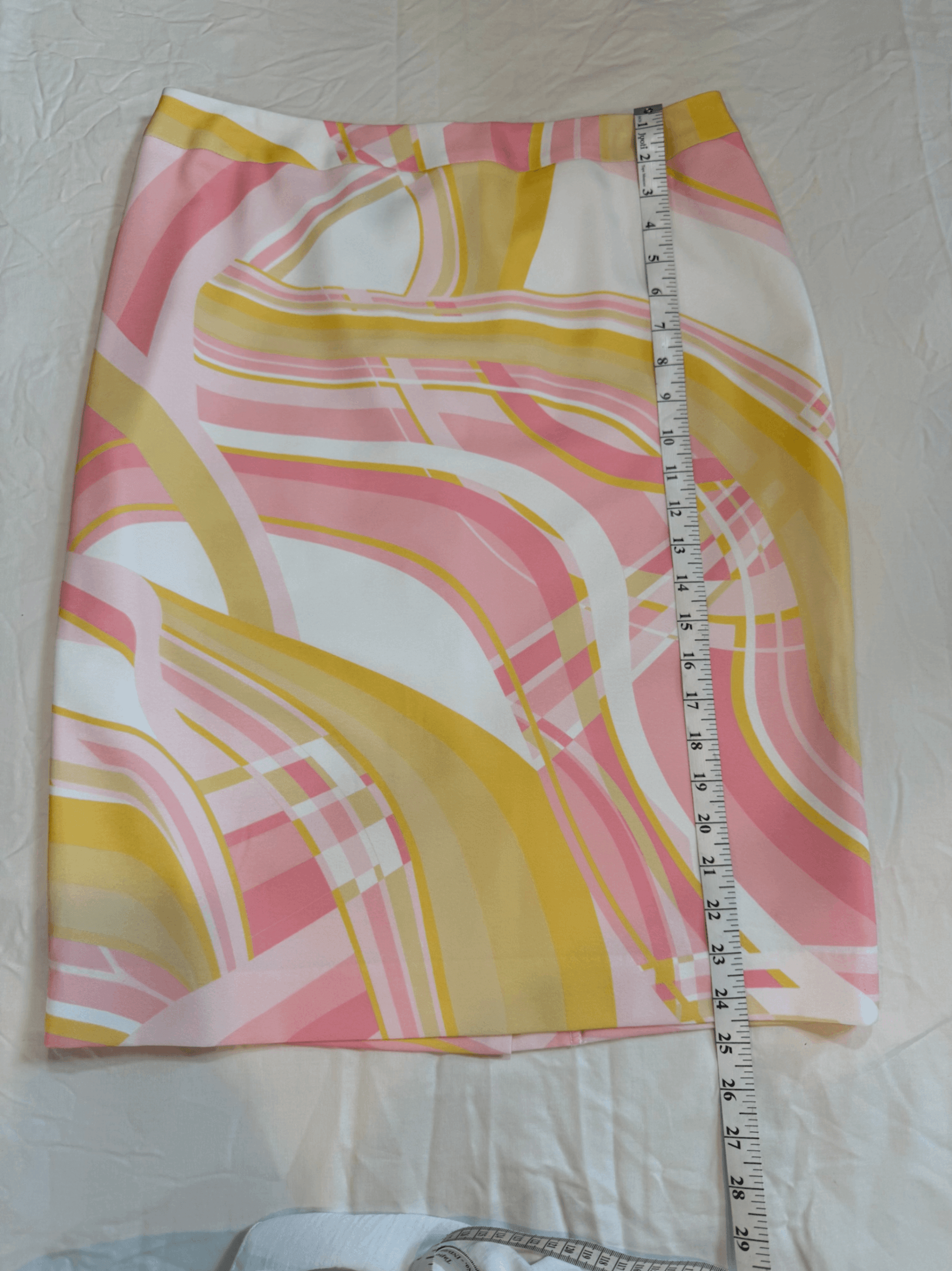 Pink and Yellow Abstract Print Skirt size 8
