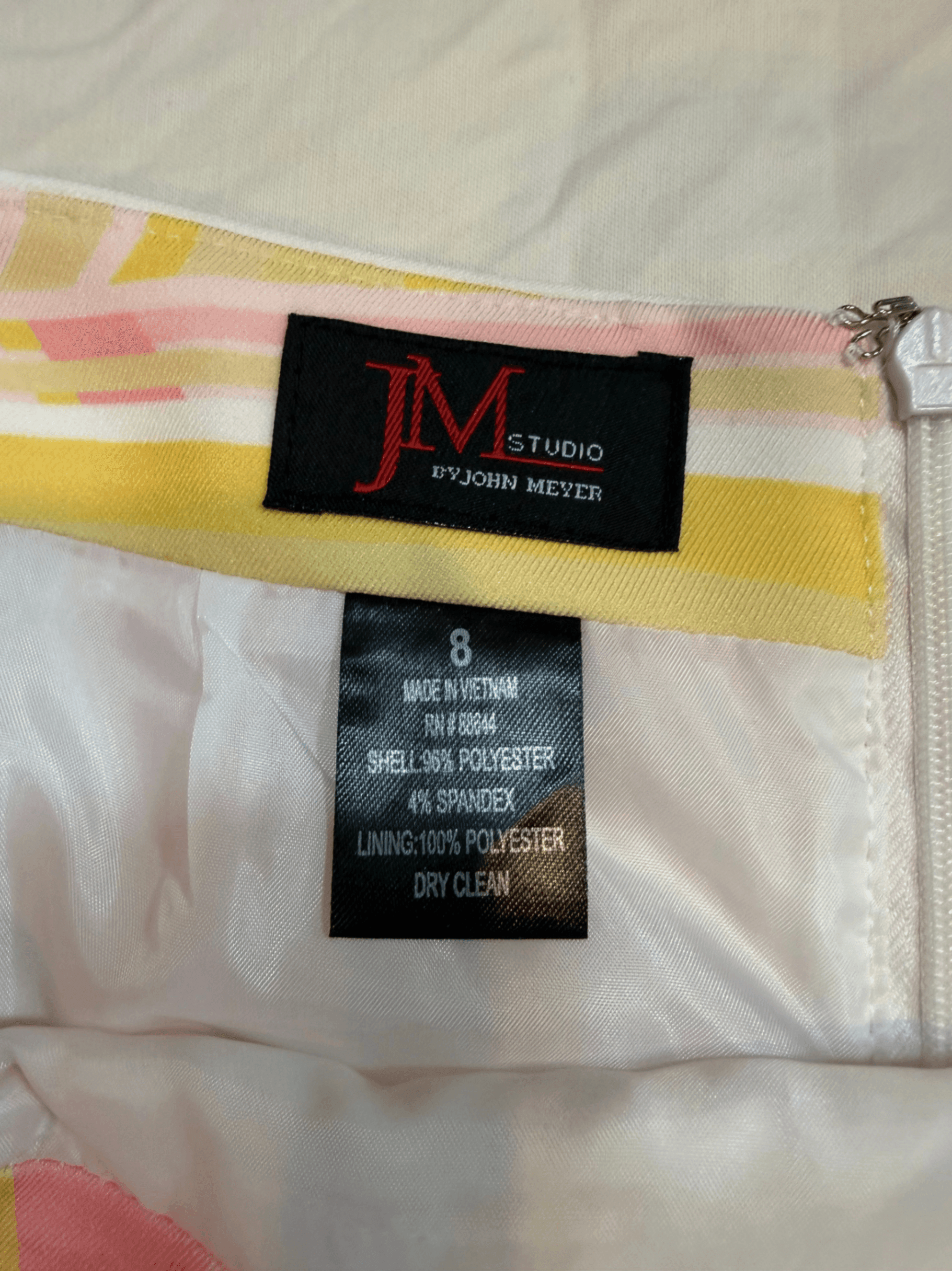 Pink and Yellow Abstract Print Skirt size 8 - Thumbnail 2