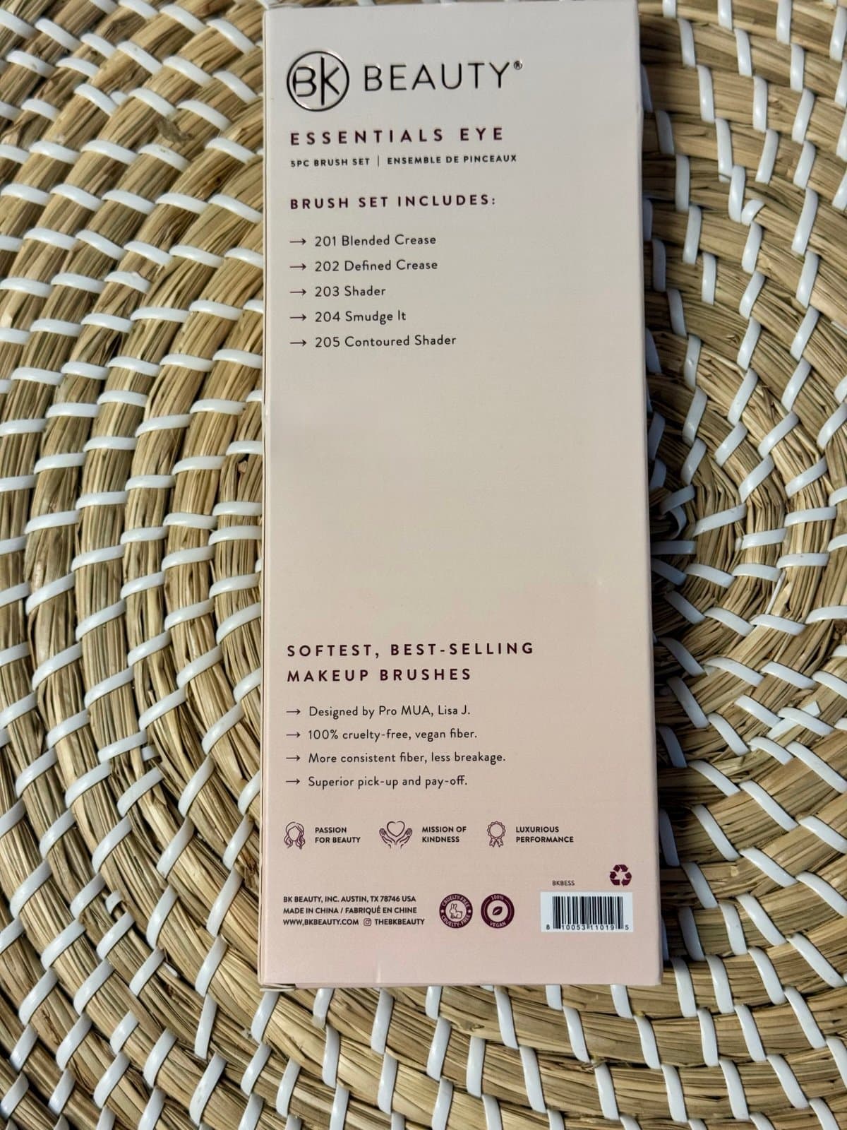 BK BEAUTY 5 Pc Essentials Professional Eye Brush Set New in Box $85 - Thumbnail 4