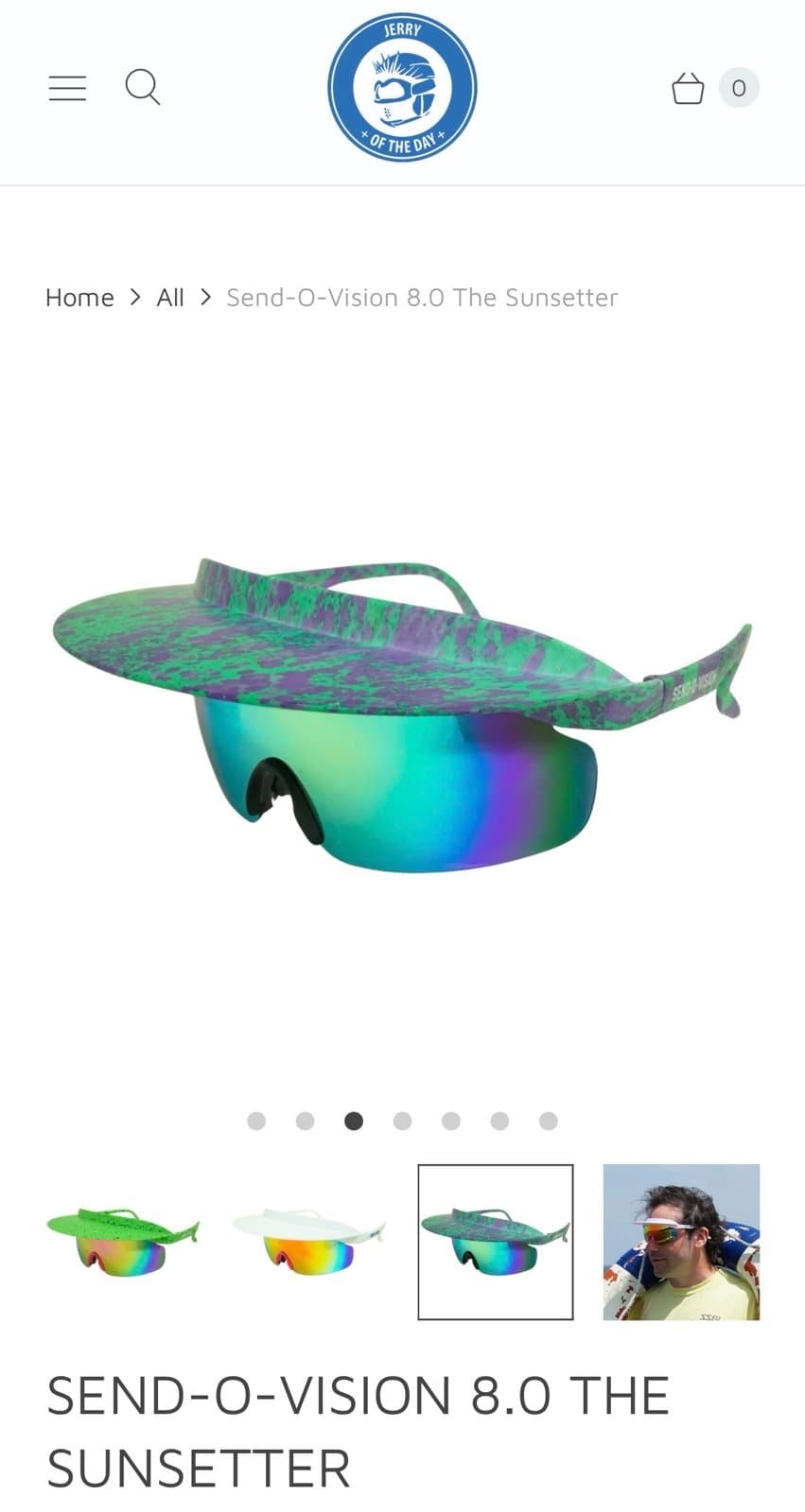 Send-O-Vision Teal & Purple 8.0 The Sunsetter Visor Sunglasses NIB UV 400 $35 - Image 1