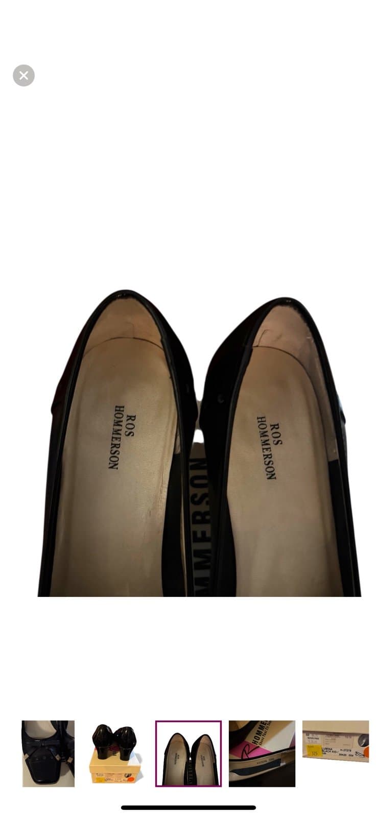 ROS HOMMERSON Early 90’s Black Lumina Leather/Patent Spectator Heels Sz 10 N - Thumbnail 6