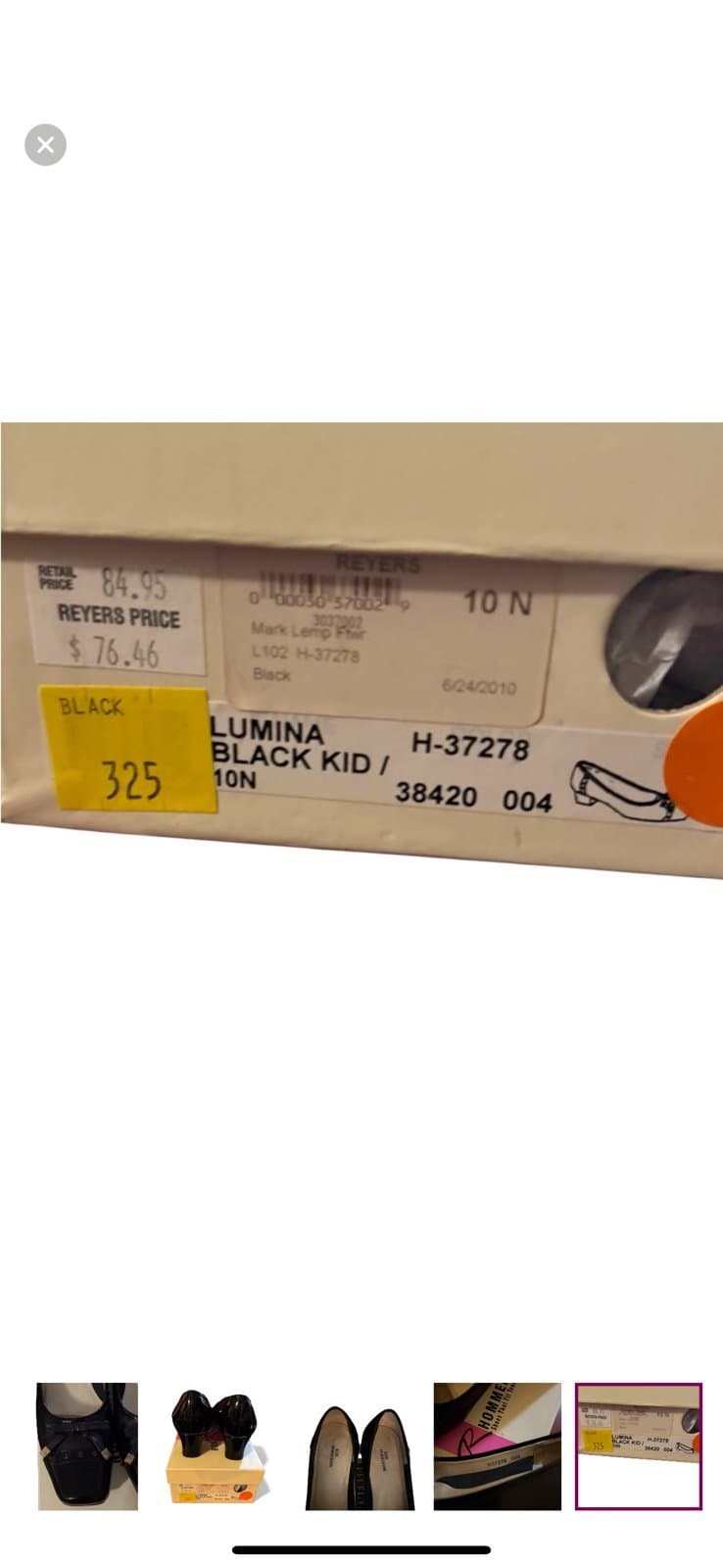 ROS HOMMERSON Early 90’s Black Lumina Leather/Patent Spectator Heels Sz 10 N - Thumbnail 8