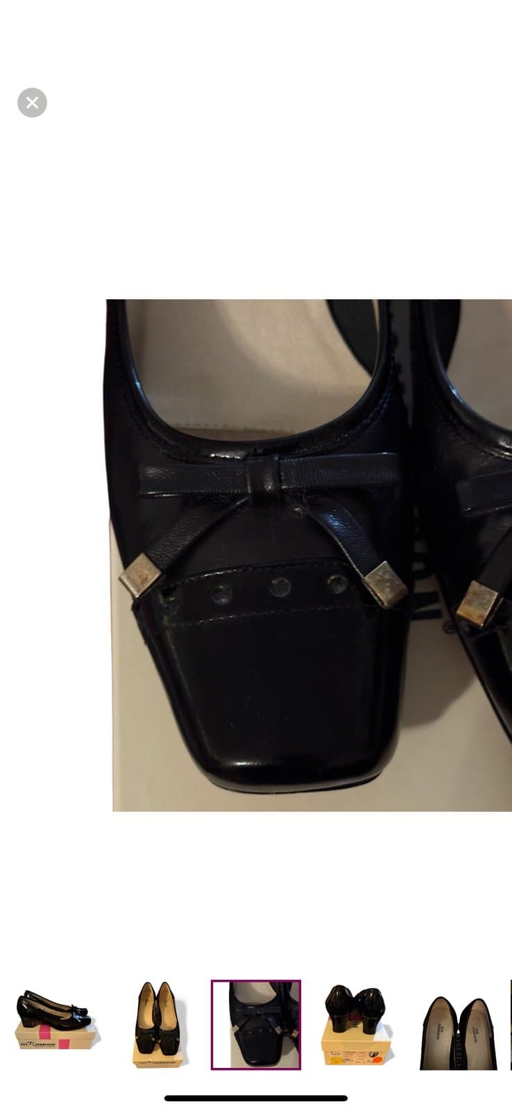 ROS HOMMERSON Early 90’s Black Lumina Leather/Patent Spectator Heels Sz 10 N - Thumbnail 4