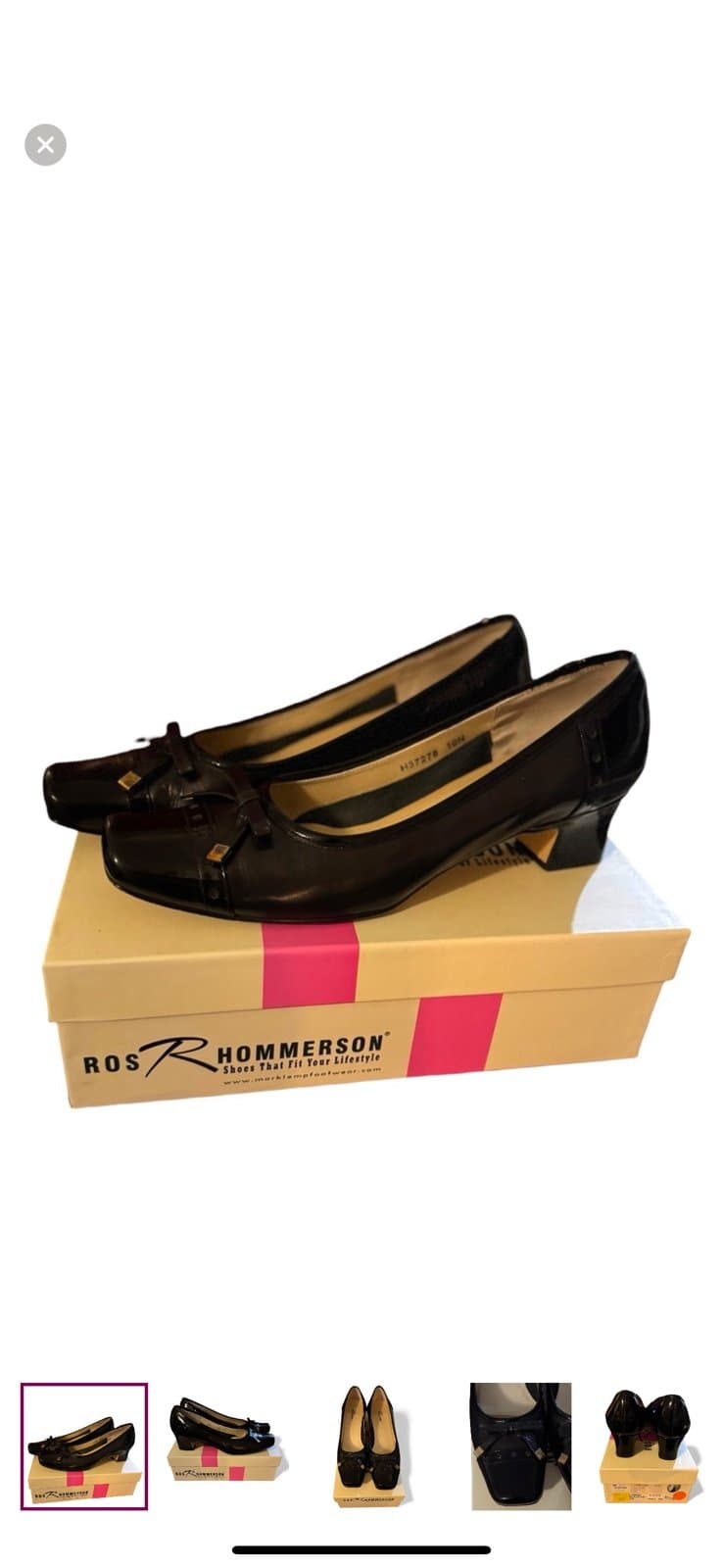 ROS HOMMERSON Early 90’s Black Lumina Leather/Patent Spectator Heels Sz 10 N