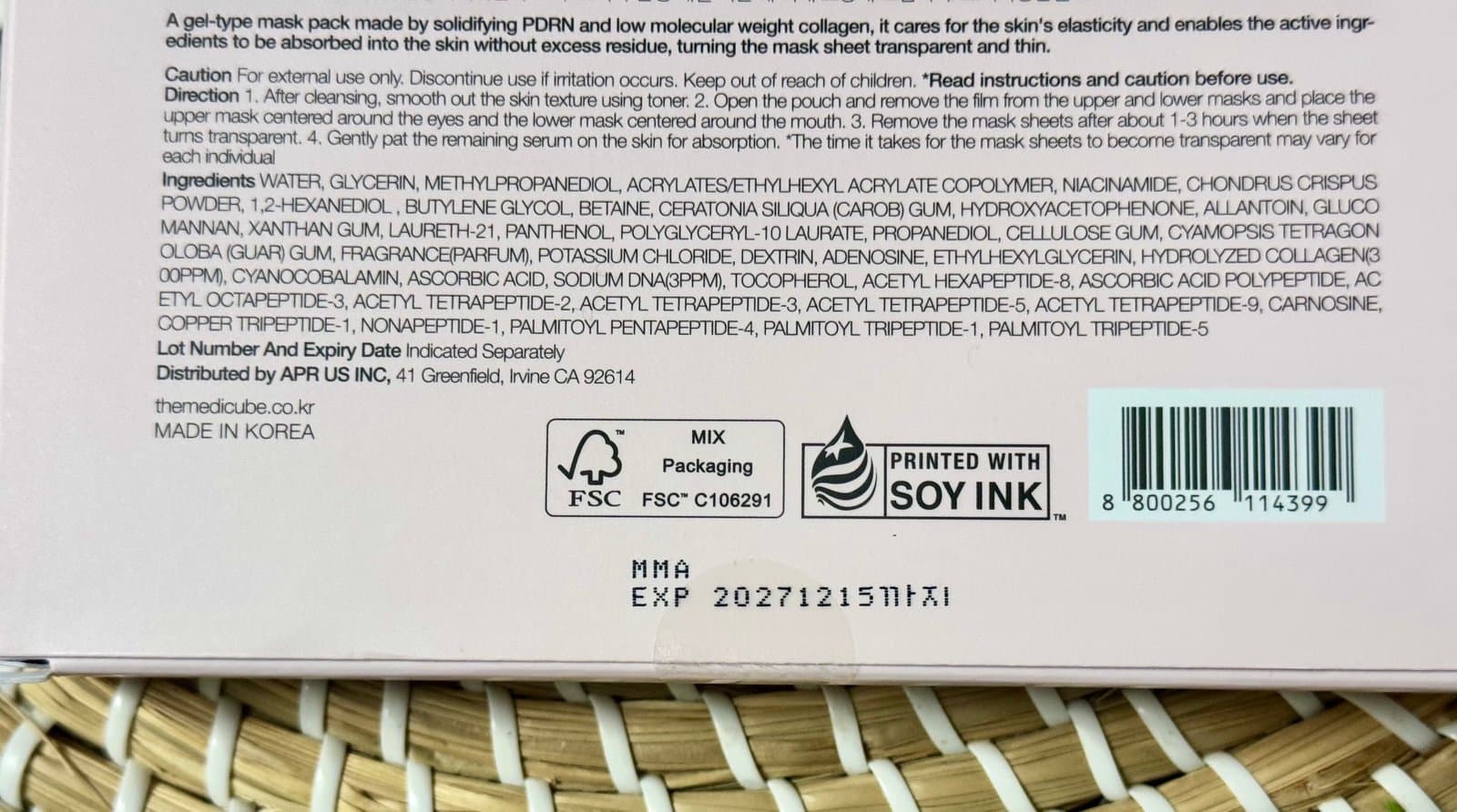 Medicube Pink PDRN Collagen Gel Mask Box of 4 Total NWT Sealed - Thumbnail 4