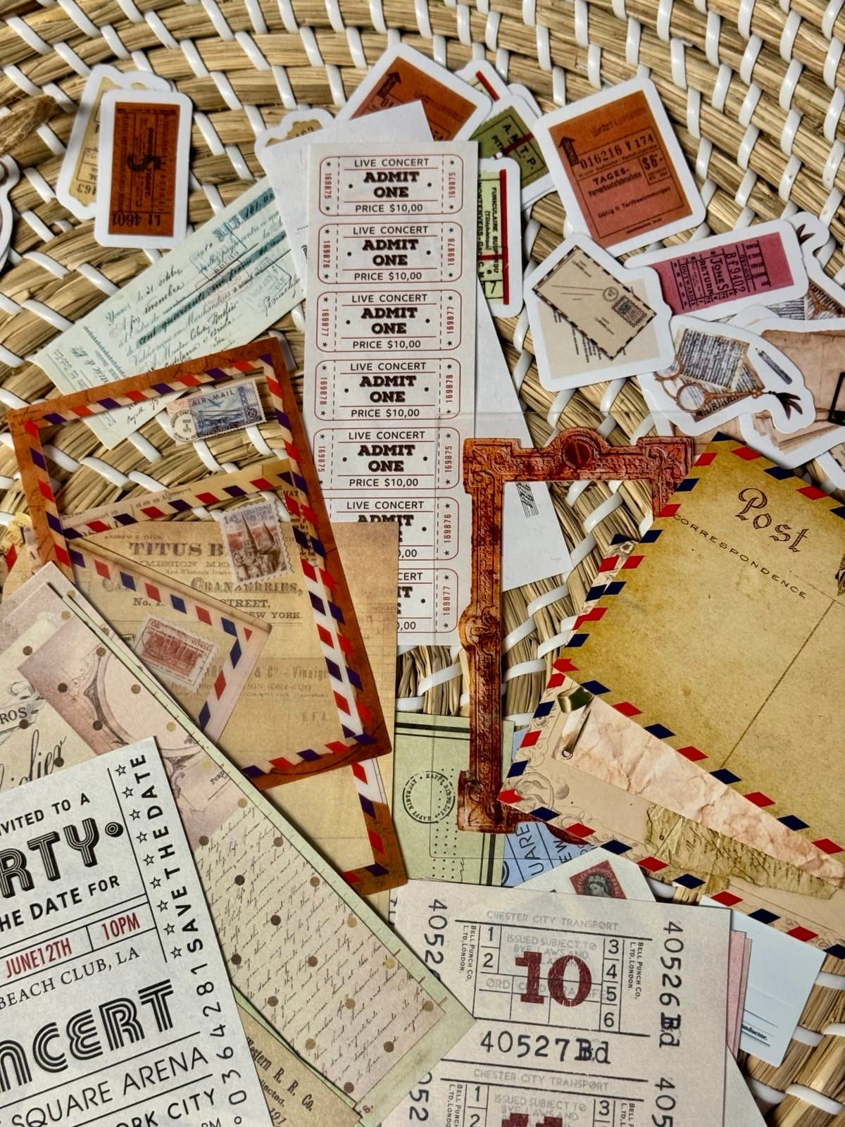 60+ Curated Bundle Vintage Travel Stickers Papers, Frames for Scrapbooking NEW - Thumbnail 3