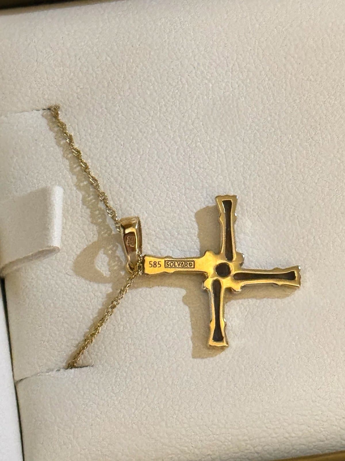 SOLVAR Gold & Silver 14K Gold St Brigids Cross Diamond Necklace NIB $1795 Irish - Thumbnail 3