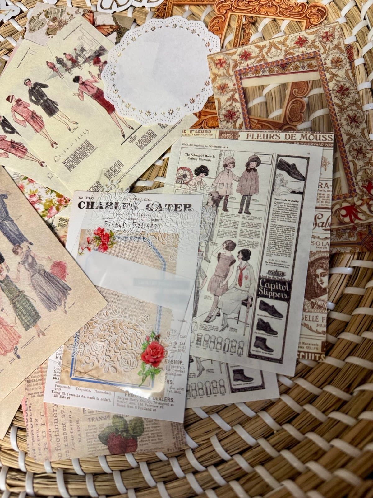 60+ Curated Bundle Vintage Fashion Stickers Papers, Frames for Scrapbooking NEW - Thumbnail 3