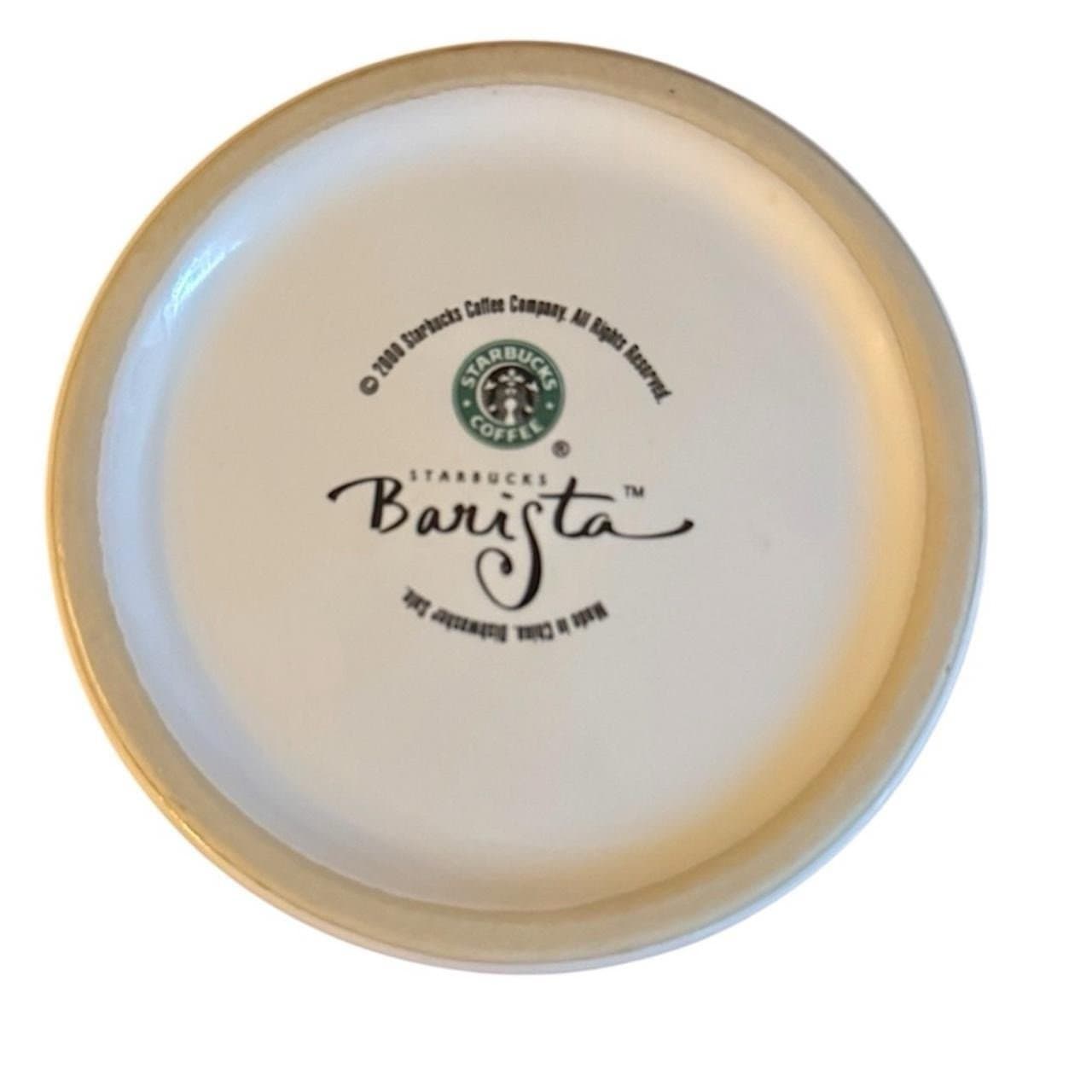 STARBUCKS 2000 White Ceramic Barista To-Go Cup Canister / Cookie Jar w/Lid 9x5” - Thumbnail 4