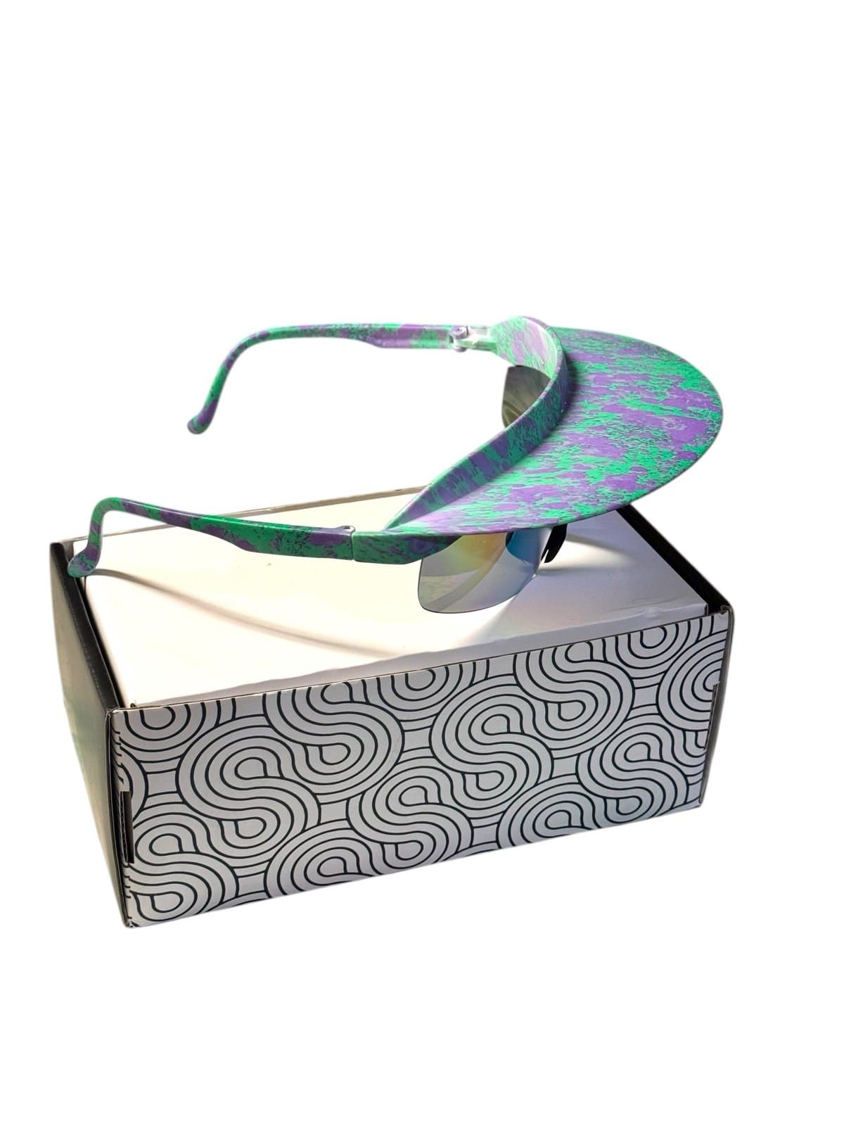 Send-O-Vision Teal & Purple 8.0 The Sunsetter Visor Sunglasses NIB UV 400 $35 - Thumbnail 3