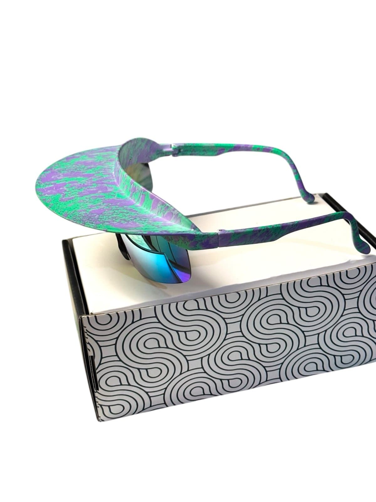 Send-O-Vision Teal & Purple 8.0 The Sunsetter Visor Sunglasses NIB UV 400 $35 - Thumbnail 4