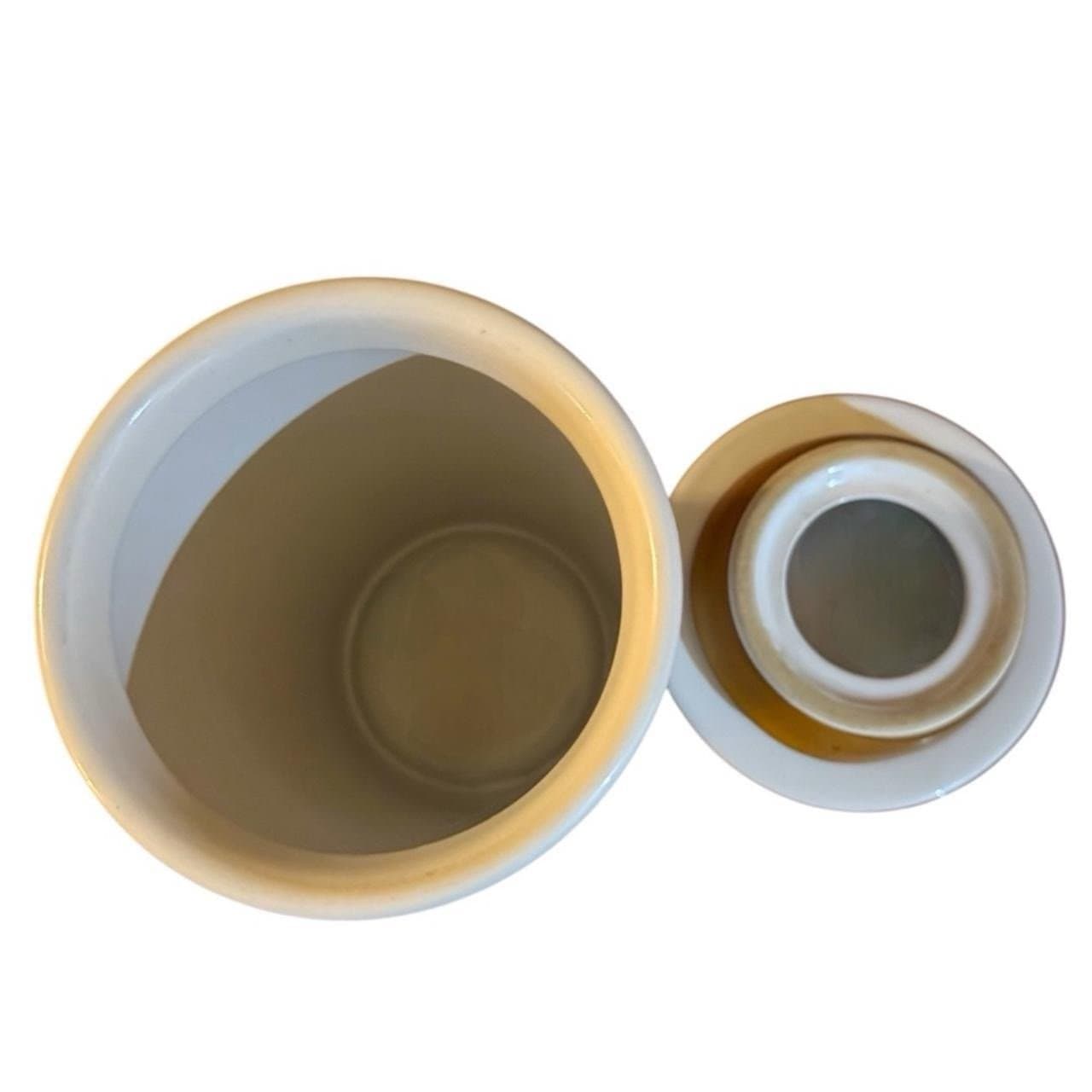 STARBUCKS 2000 White Ceramic Barista To-Go Cup Canister / Cookie Jar w/Lid 9x5” - Thumbnail 6