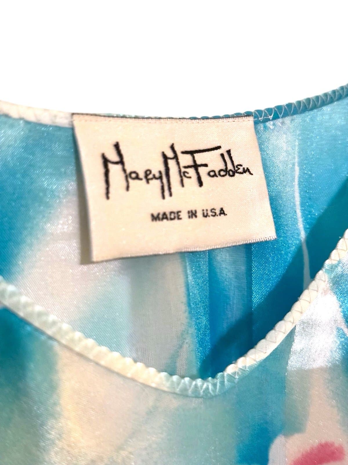 Mary McFadden Rare Vintage 80’s Pastel Floral & Striped Kaftan Mumu Sz OS Luxury - Thumbnail 5