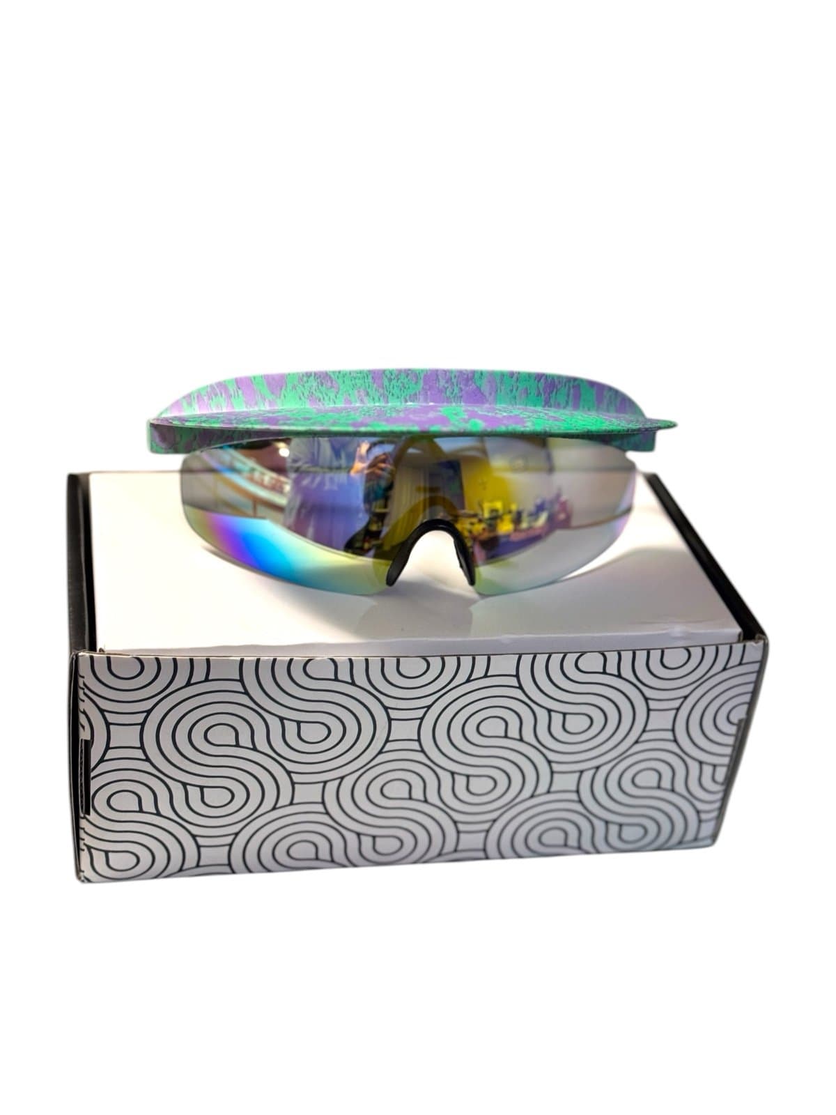 Send-O-Vision Teal & Purple 8.0 The Sunsetter Visor Sunglasses NIB UV 400 $35 - Thumbnail 2