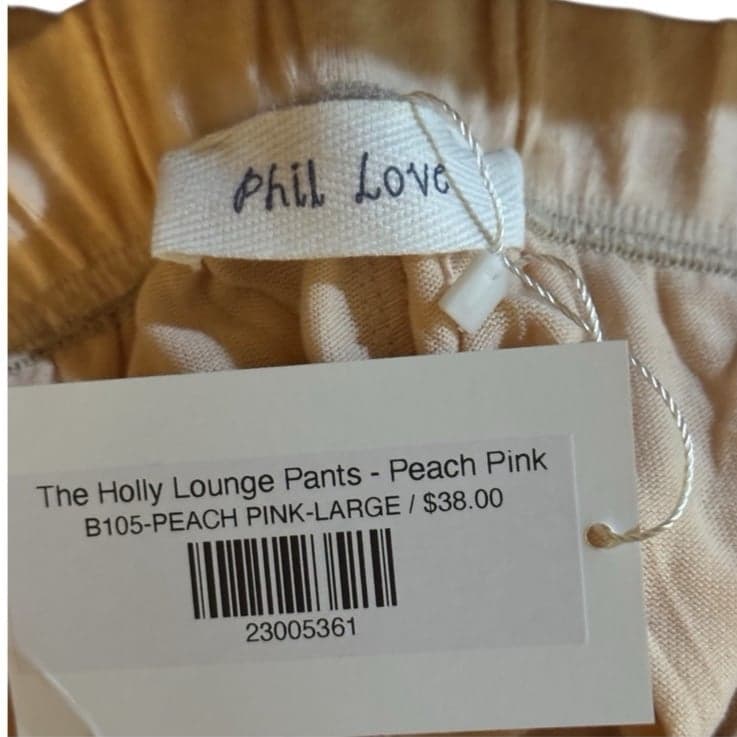 PHIL LOVE Peach Pink The Jolly Lounge Set Sz L NWT $78 Christmas Holiday - Thumbnail 5