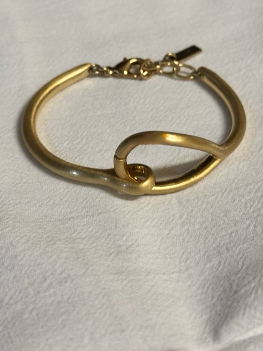 PILGRIM Gold Plated Knotted Modern & Minimalist Bangle Bracelet $59 - Image 1