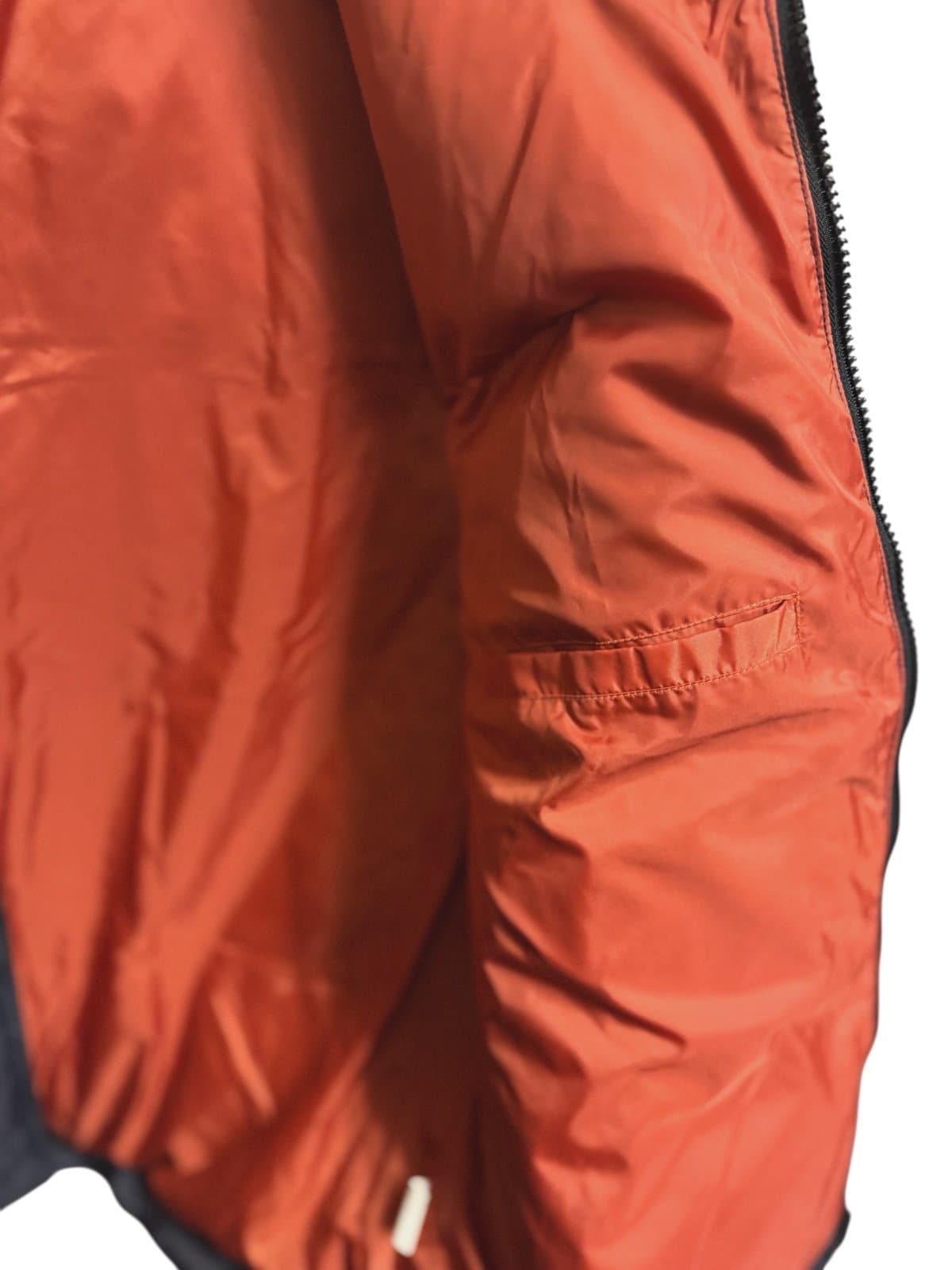 J.CREW Fall 2004 Navy & Orange Down Feather Puffer Full-Zip Vest Sz L - Thumbnail 3