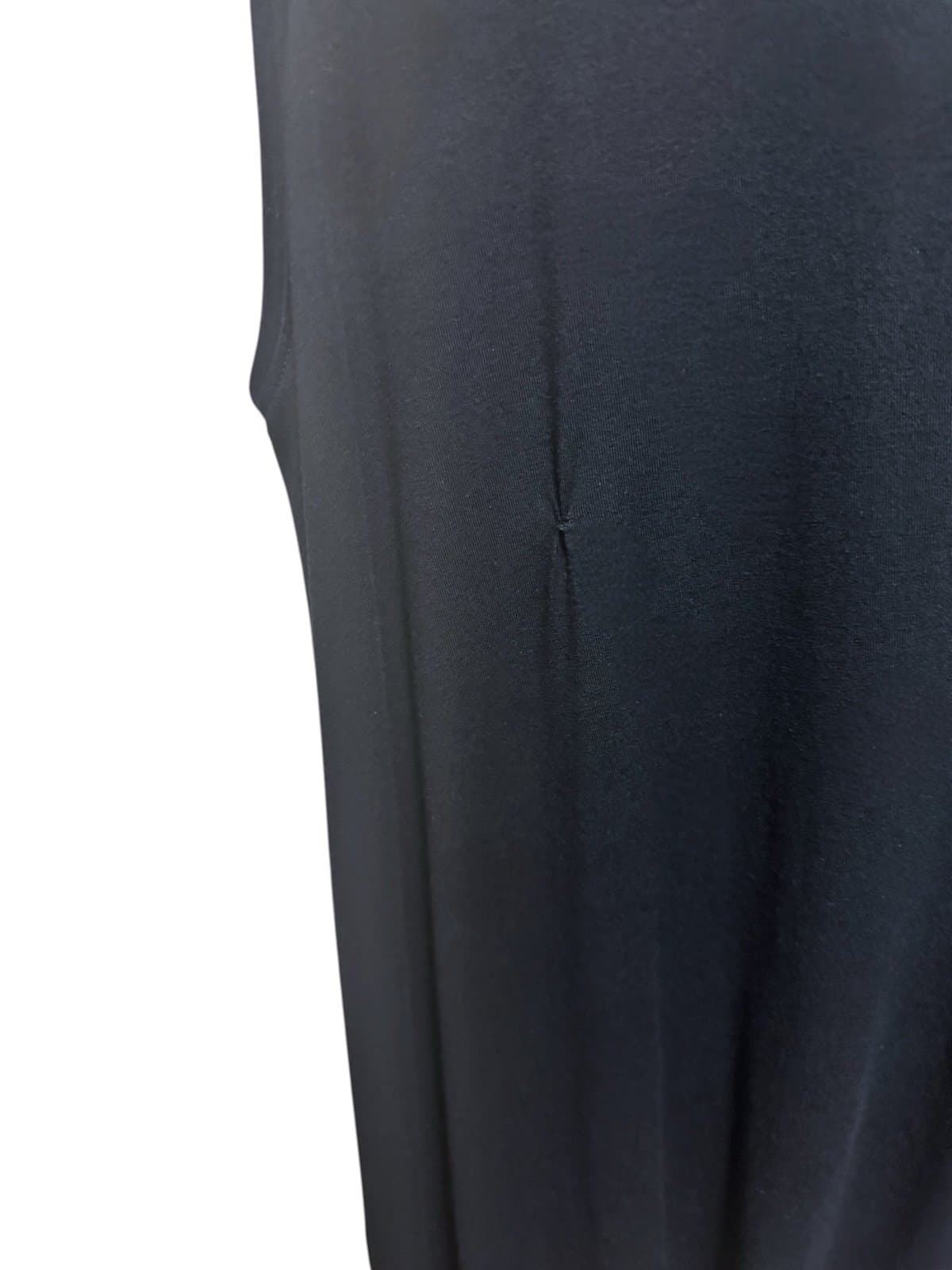Eileen Fisher Black Asymmetrical Melange Jersey Scoop Neck Tank Sz L $118 - Thumbnail 3