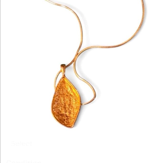 80’s Designer Black/Gold Diamond Dust Leaf Shape Earrings & Necklace Set - Thumbnail 3